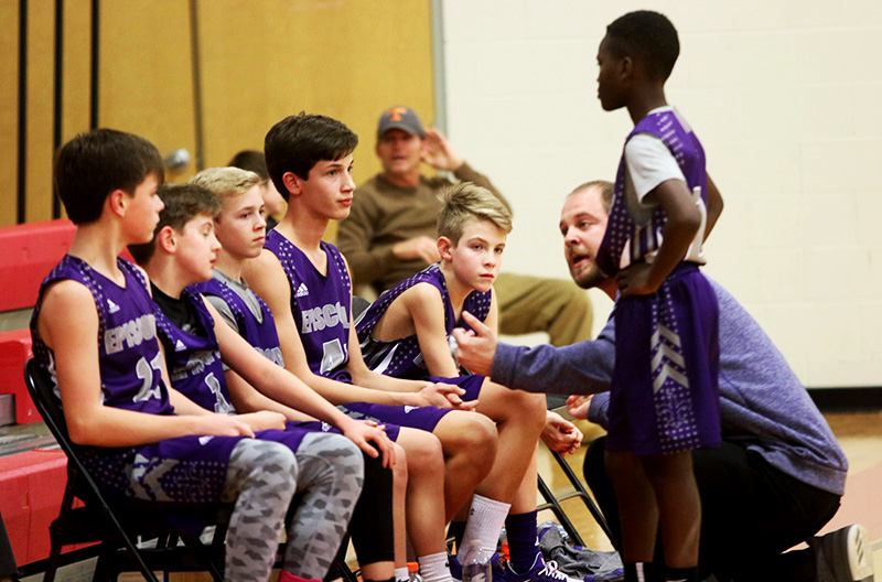 coach matt with basketball team